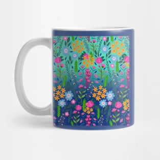 Blue Mint Gradient Garden Flowers Pretty Design Mug